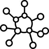 Molecule Structure Icon Design with Chemical Bonds for Scientific and Chemistry Use vector