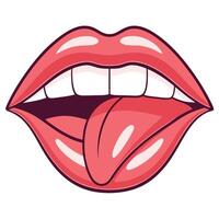 a cartoon mouth with tongue open vector