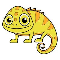 a cartoon chameleon lizard with big eyes vector