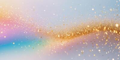 Colorful abstract gradient with glittering golden sparkles. photo