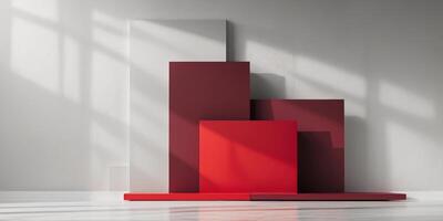 Abstract textured background with overlapping red and maroon geometric shapes. photo