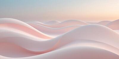 Soft pink and white abstract landscape with gentle curves and gradients at dawn. photo