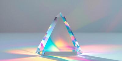Crystal Prism Casting Colorful Light Shadows photo