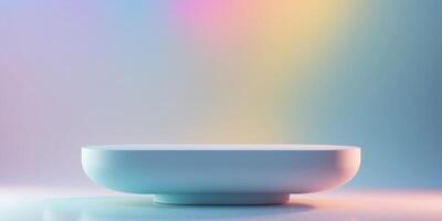 Modern Ceramic Podium with Gradient Background photo
