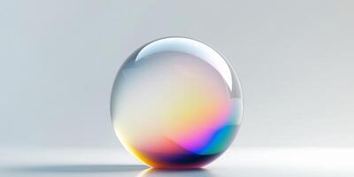 Abstract glass sphere with gradient colors and smooth reflections photo