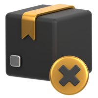 3d icon of a package with cancel sign png