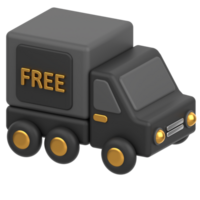 3d icon of a free delivery truck png