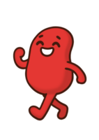 A red character running with a smile on his face png