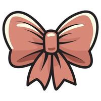 A cute illustration of a pink bow, featuring soft, flowing loops and a delicate, symmetrical design. vector