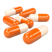 Realistic vitamin B capsules, cylindrical with a smooth beige color and slightly translucent texture png