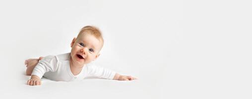smiling baby panoramic layout photo