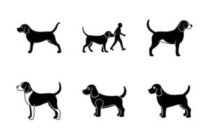 Beagle silhouettes for modern graphic design projects vector