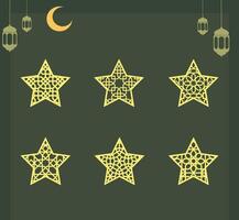Stars with line pattern design vector