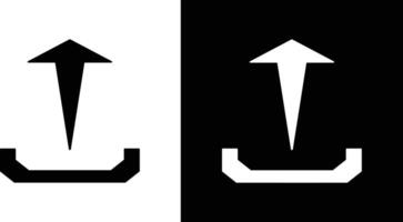 Minimalist Upward Arrow Design in Contrast Black and White Style vector