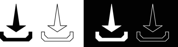 Download Arrow Icon Design in Black and White Variations for Digital Use vector
