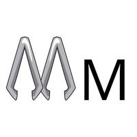 letter design in the form of two medical tweezers folded in the shape of the letter M vector