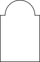 Black Outline Circle with Rectangle Oriental Style Islamic Frame Arches with Modern Boho for Door vector
