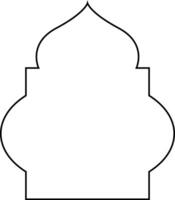 Black Outline Dome with Rectangle Circle Oriental Style Islamic Frame Arches with Modern Boho for Door vector