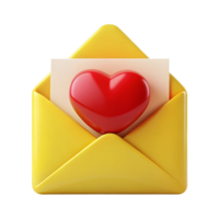 an envelope with a red heart inside on a transparent background png