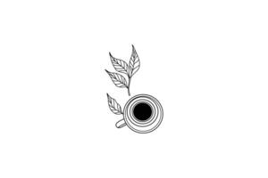 coffee cup continuous single line art drawing f speech bubble square shaped simple outline of two cups with saucers vector