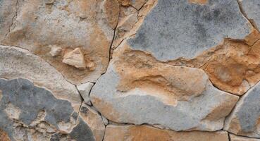 Close up of a textured stone surface with natural color variations photo