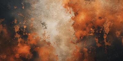 Textured grunge abstract background with earthy tones of brown and orange suitable for various design projects Copy Space. photo