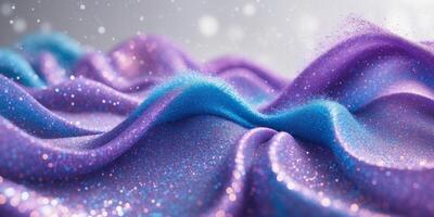 Purple and Blue Glitter Dust Creating Wavy Background Effect photo