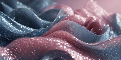 Abstract background with dark bluish pink textured glittery layers showcasing a blend of colors and shimmering surfaces creating visual depth photo