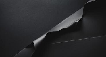 abstract dark surface black paper or card texture background. photo