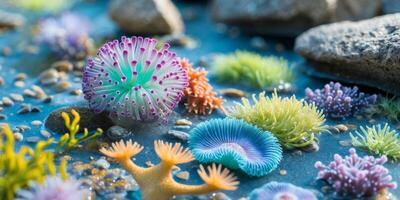 Colorful Marine Life in Tide Pools at Coastal Setting. photo