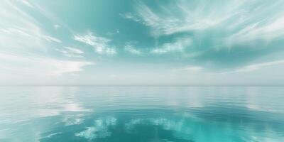 Tranquil Ocean Scene with Turquoise and Teal Gradient Water Reflection Abstract Background photo