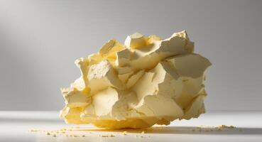 Creamy yellow substance with textured surface and chunks visible in design photo