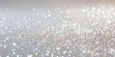 Elegant white glitter texture with soft gradient and sparkle. photo