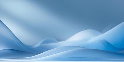 Beautiful abstract blue blurred background creating an ideal product display area in a modern studio setting photo