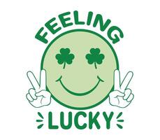 Lucky Shamrock Typography T-shirt St Patricks Day Art vector