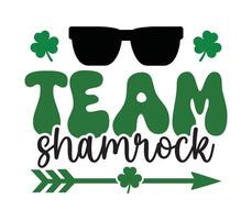 Saint Patrick Typography T-shirt with Shamrock vector