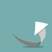 A white paper arrow is pointing down vector