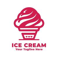 Simple Logo Ice Cream Illustration With Flat Background vector