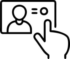 Marketing plan and strategies to target customer Businessman touching on screen for the buyer persona customer behavior analysis concept Personalization marketing customer centr Clean vector