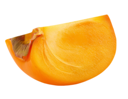 fresh persimmon slice with vibrant orange flesh and natural texture on isolated background png