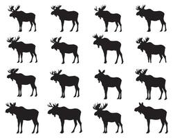 Moose silhouette white background vector