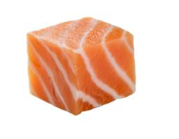 fresh salmon dice with marbled texture rich in omega-3 on isolated background png