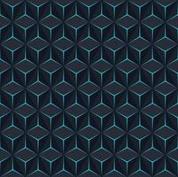 Dark blue hexagonal 3D pattern with glowing edges, creating a futuristic and visually complex depth effect vector