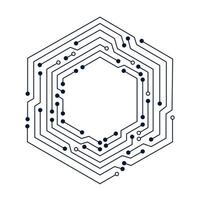 Hexagonal Circuit Board. Blockchain Structure. High-Tech Abstract Digital Connection System vector