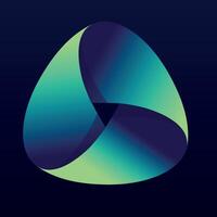 Futuristic triangular loop with smooth gradients, evoking motion, infinity, and modern tech aesthetics vector