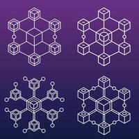 Blockchain Structure. High-Tech Abstract Digital Connection System vector