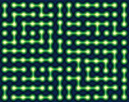 Futuristic Neon Green Circuit Maze. Digital Cybernetic Network Pattern vector