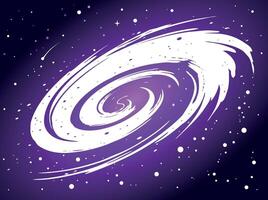 Violet Cosmic Galaxy Swirl. Abstract Space Nebula with Starry Background vector