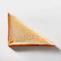 slice of bread right angled triangle white background photo