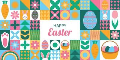 Easter card, label with geometric pattern. vector